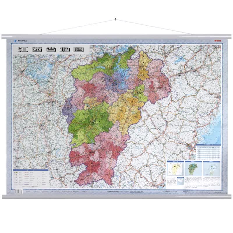 江西省地图挂图 约1.1*0.8m挂绳挂图 防水防潮 全省政区交通