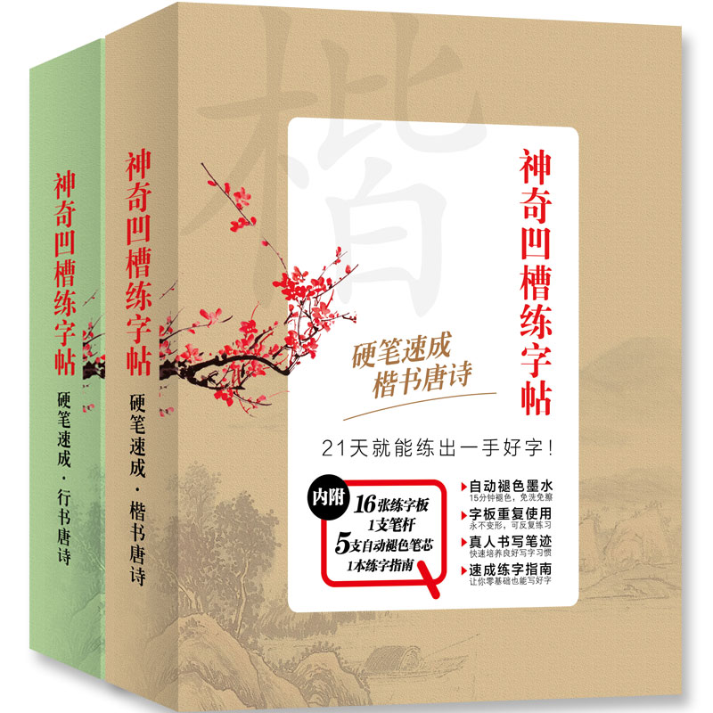 神奇凹槽练字帖：硬笔速成 楷书+行书（套装共2册） epub格式下载