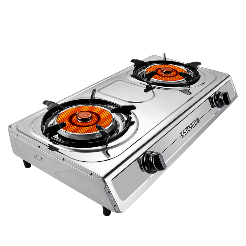 红霸k-stovez401家用台式燃气灶双灶灶节能红外线猛火灶灶具 天然气