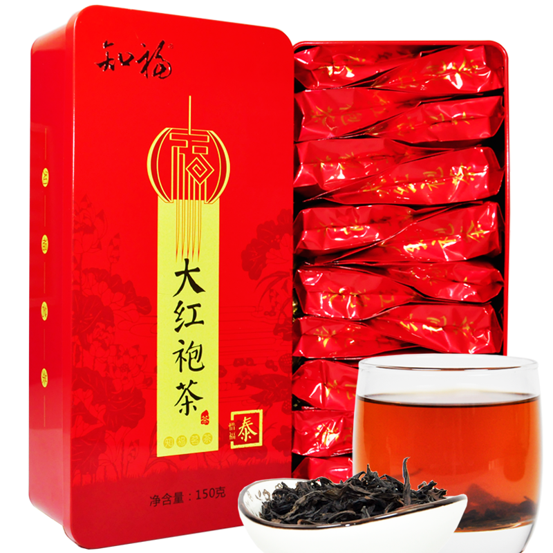 【京东超市】知福 武夷山一级大红袍茶浓香型*150g/铁盒装