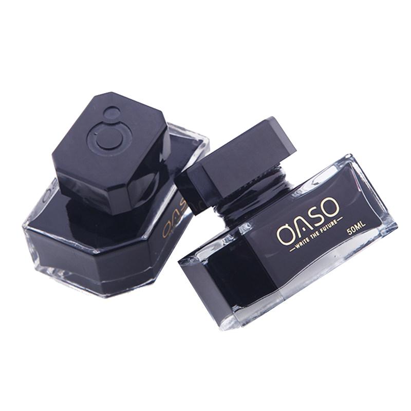 优尚oaso非碳素钢笔墨水50ml 染料型偏淡钢笔水 黑色墨水
