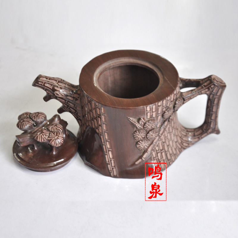 鸣泉 木鱼石精品梅花桩茶壶精品款原石制作木鱼石精品茶茶壶工艺茶壶