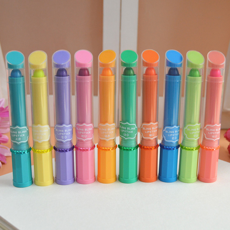 与同 旋转款固体荧光棒记号笔粗涂鸦 爱笔旋转扭出式 荧光笔 非溶解性