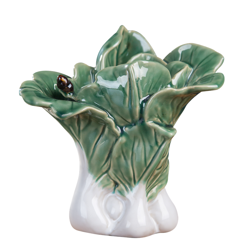 美吔 陶瓷工艺品动植物创意花插花瓶盆栽摆设 水培水仙绿萝摆件 现代