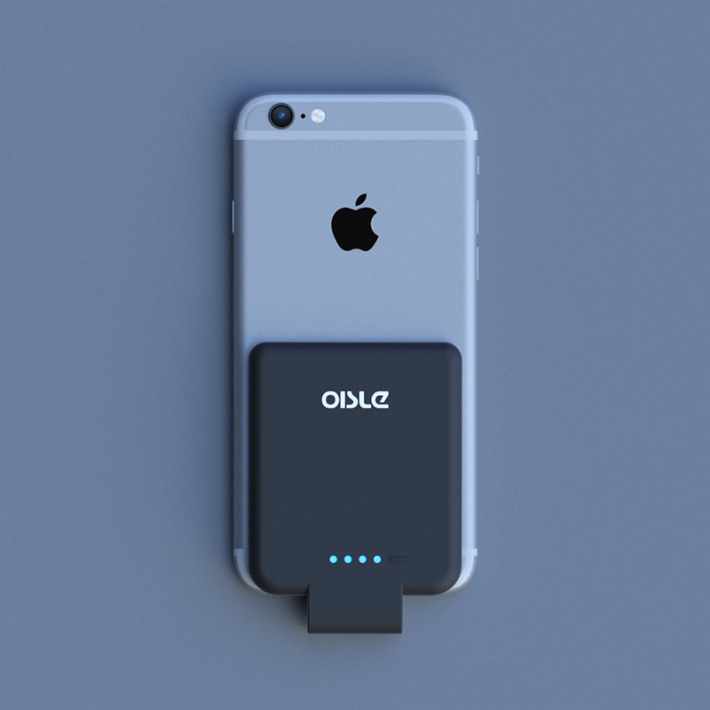 OISLE适用于苹果无线充电宝iphoneX5\/6\/7\/8超薄迷你小巧背夹电池便携移动电源 黑色 iphone 6/6S/7/8/不含PLUS