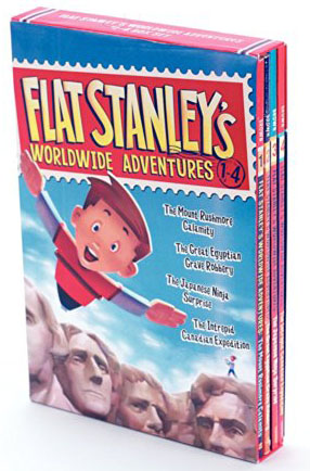 英语读物 原版进口 课外阅读 纸片人斯坦利 4册套装 Flat Stanley 第一辑 美国小学推荐读物 校园章节桥梁书