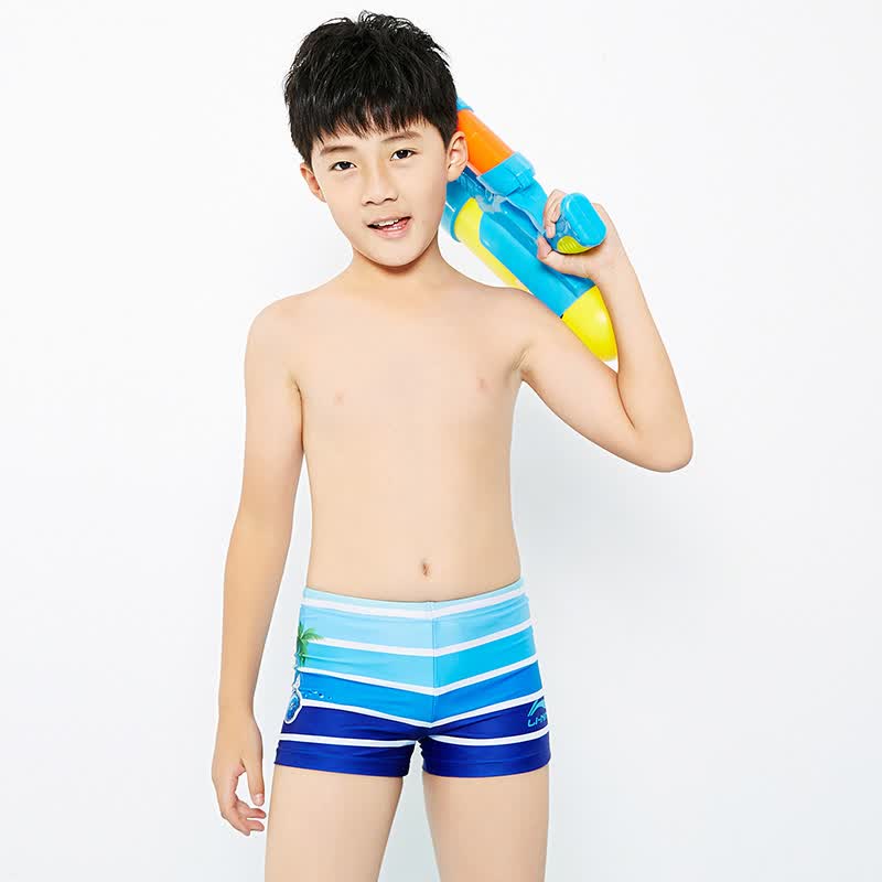 李宁(li-ning) 李宁儿童泳裤男童平角宝宝中童大童游泳裤学生泳裤