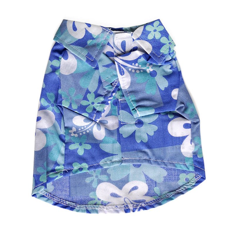 春夏秋狗狗服饰蓝色印花裙狗衬衫泰迪贵宾衣服 m-背长35cm*胸围64cm