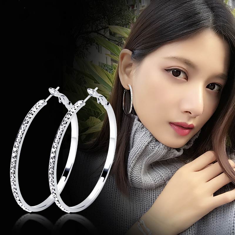 snqp气质简约个性潮人大气耳圈耳饰品大圈圈耳环圆圈款欧美时尚女 3