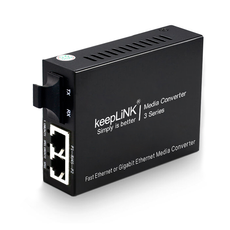 keeplink 1光2电电信级光纤收发器百兆单模双纤sc接口光电转换器 多模