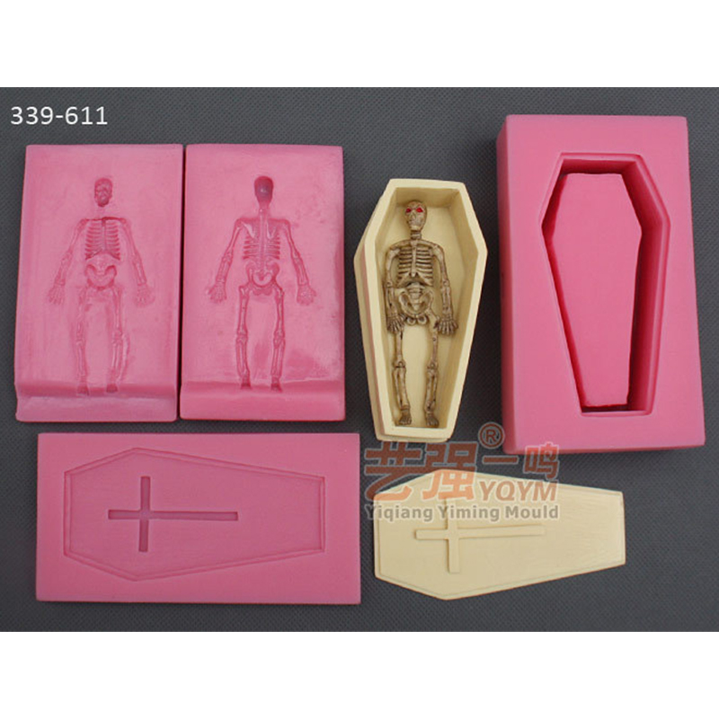 煜焙焙万圣节蛋糕装饰 翻糖模具僵尸棺材套件 diy硅胶模具
