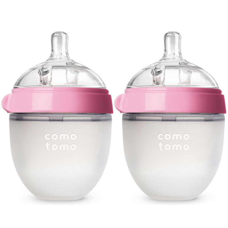 可么多么（COMOTOMO）奶瓶 宽口硅胶奶瓶150ml*2 粉色