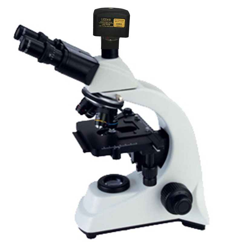 LIOO JS-500双目三目生物显微镜临床医学生物科研宠物医院养殖检测教学演示接单反相机 1000万像素电子目镜版