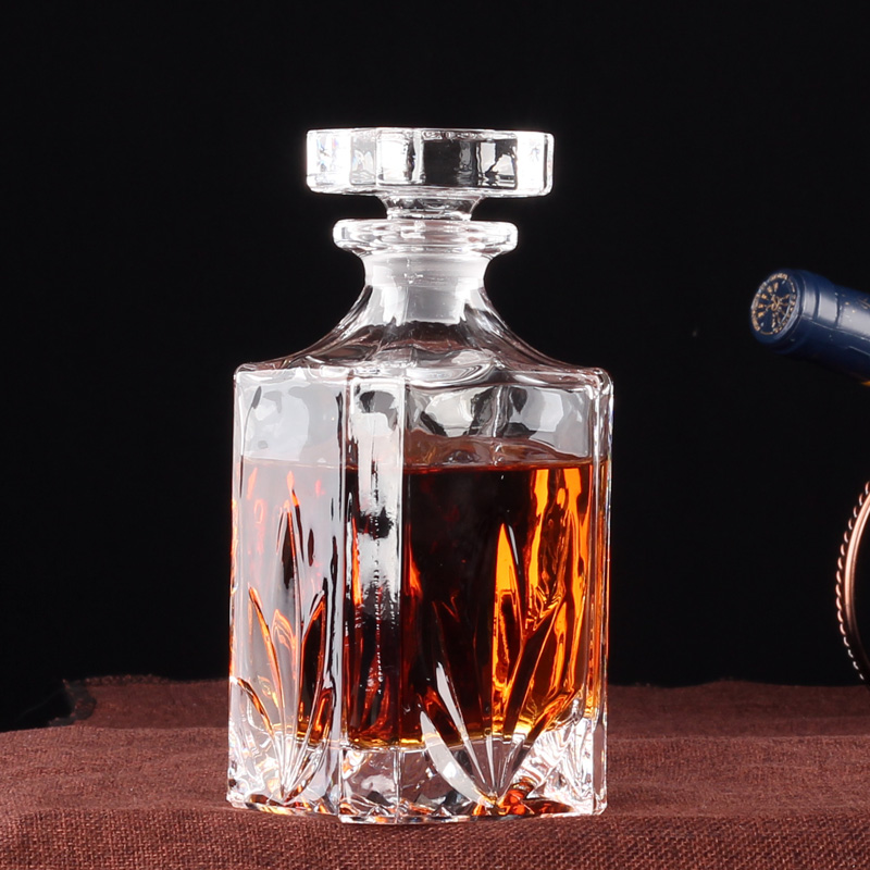 兴谛加厚水晶酒具酒樽空红酒瓶带盖威士忌酒白酒洋酒瓶盛酒壶存酒瓶 1号瓶一个 420ml