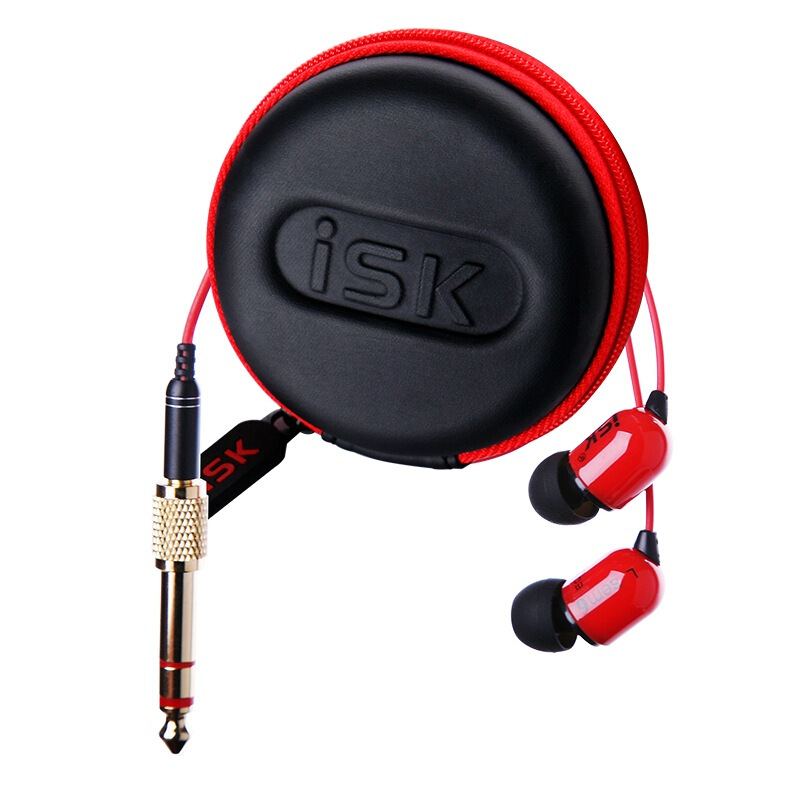 iSK SEM6 入耳式有线监听耳塞 高保真HIFI小耳机 K歌/游戏/音乐/ASMR耳机 苹果华为小米手机电脑声卡通用红色
