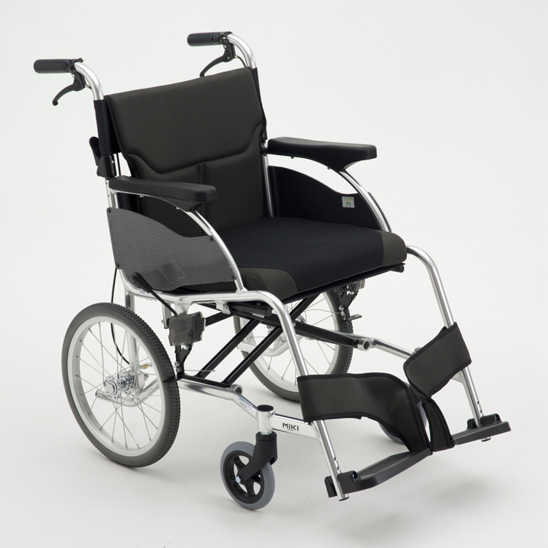 日本三贵MIKI轮椅MCS-43JL折叠轻便航钛铝合金老年人老人残疾人旅行便携轮椅车代步手推车 依赛哈专款灰色小轮