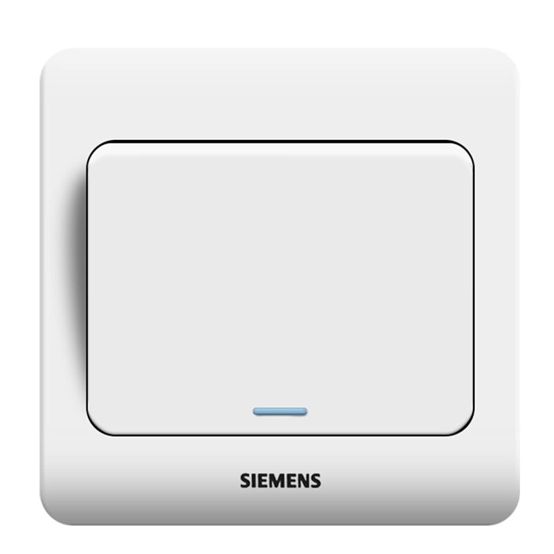 西门子(SIEMENS)开关插座 一开单控带荧光面板 86型暗装面板 远景雅白色
