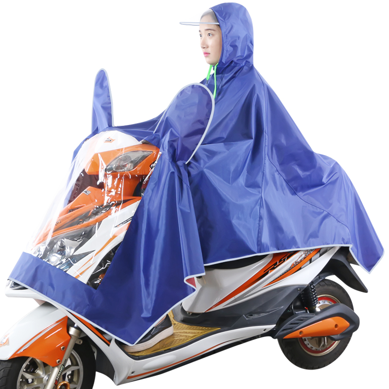 精骑士雨衣电动车单人雨披摩托车雨衣男女骑行电瓶车雨披加大加厚成人雨衣 988蓝色 4XL