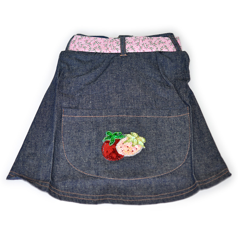 牛仔裙泰迪博美贵宾犬服饰小狗中小型犬狗裙 l-背长33厘米*胸围60cm