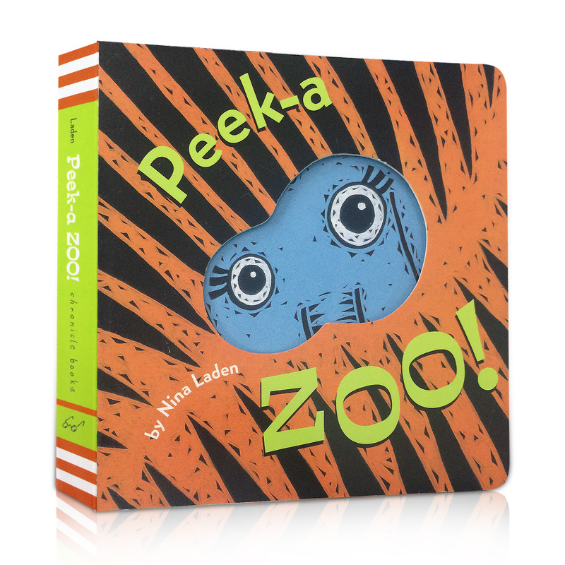 英文原版猜猜我是谁0-3岁 Peek-a-Zoo 英文绘本躲猫猫游戏洞洞纸板书送音频
