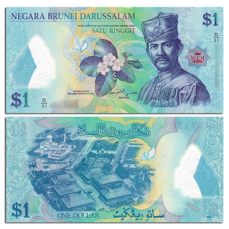 【捌零零壹】亚洲-全新unc 文莱塑料钞 2004-13年 精美外国钱币 全新