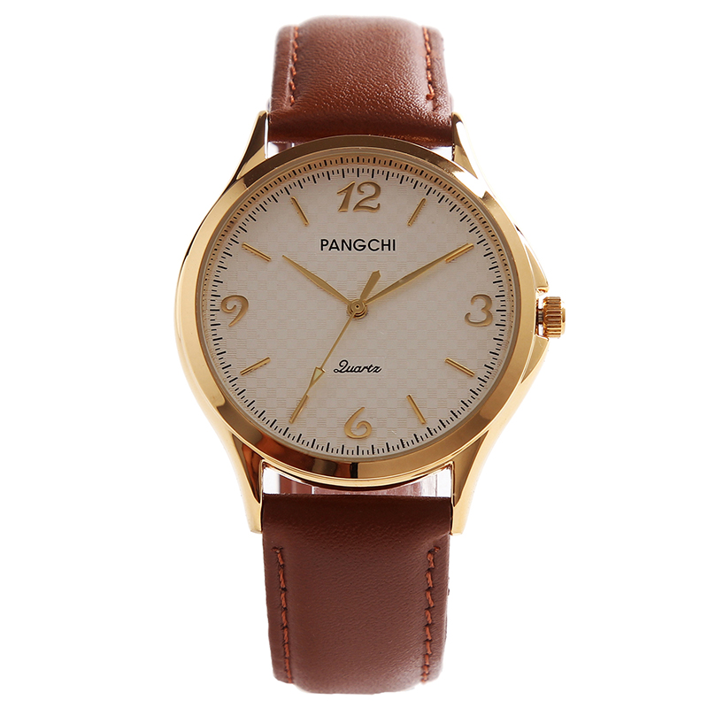 鹏志(pangchi)皮带手表 时尚男士商务休闲防水真皮表带表 休闲女士