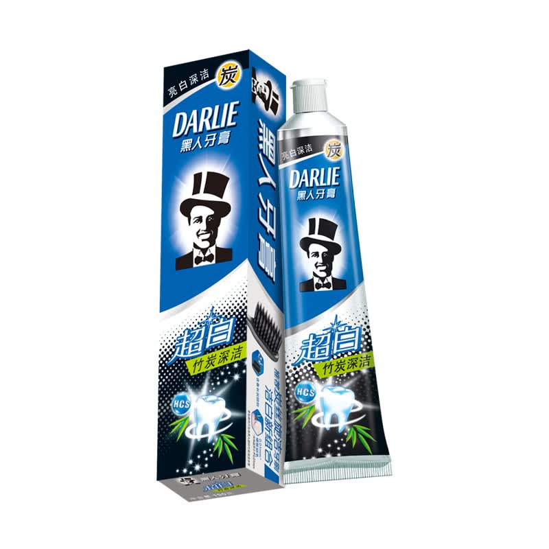 黑人(darlie) 超白竹炭深洁牙膏家庭套装90gx4支 清新口气 洁白牙齿