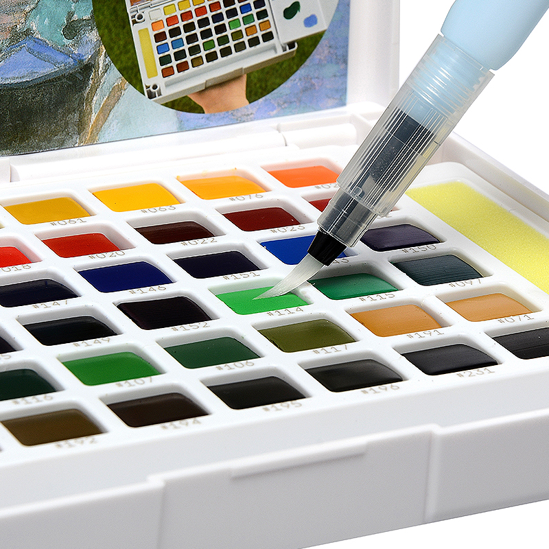 樱花sakura固体水彩颜料48色套装ncw48h荷兰泰伦斯初学者便携透明水彩