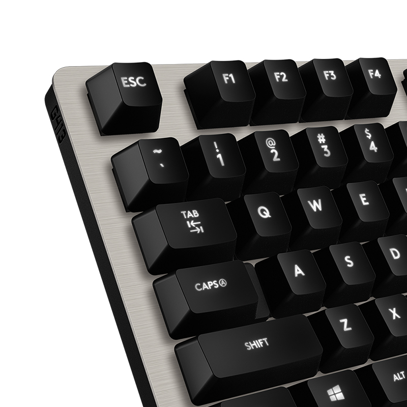 罗技（G）G413机械键盘  K845升级版 有线机械键盘 游戏机械键盘 全尺寸背光 铝合金机身 吃鸡键盘 银色