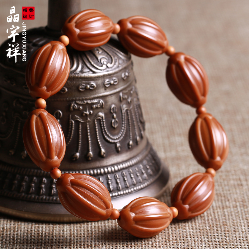 晶宇祥精品橄欖核手串瓜珠橄欖胡佛珠手鏈男女文玩核雕兔年本命年 禮物精品