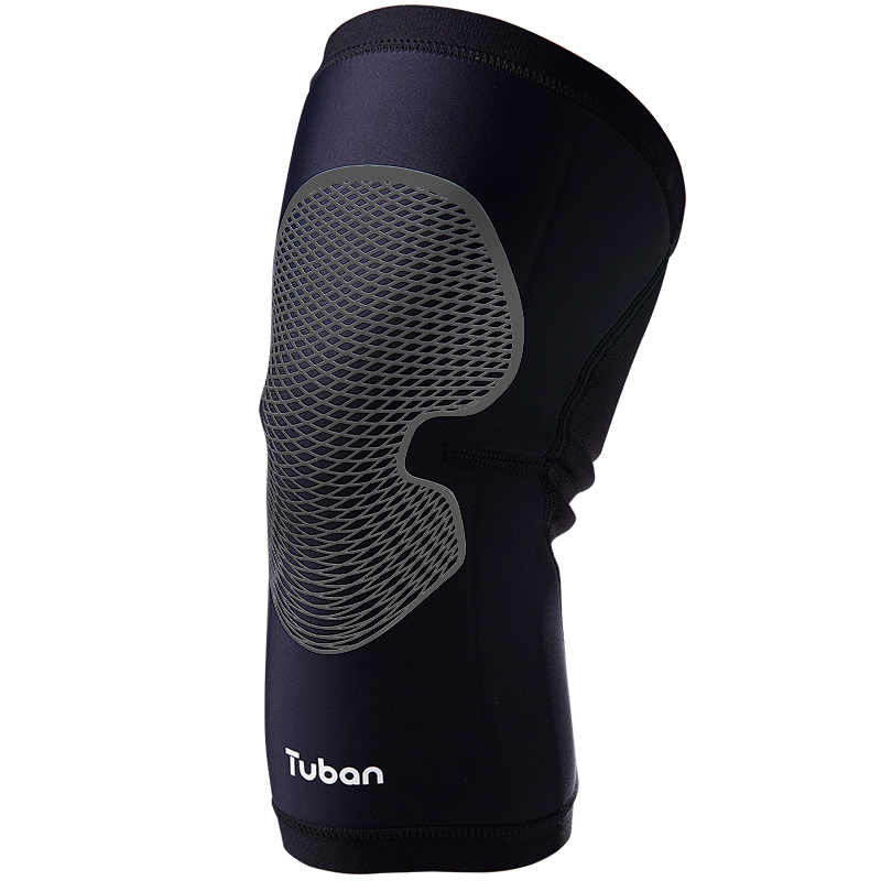 Tuban运动跑步防护半月板损伤训练健身膝盖关节装备保护套 深灰色 L