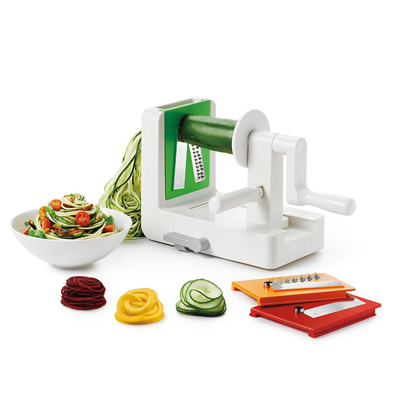 美国品牌 手摇式蔬菜切丝器切菜机 螺旋擦丝器 创意厨房长丝切菜刀