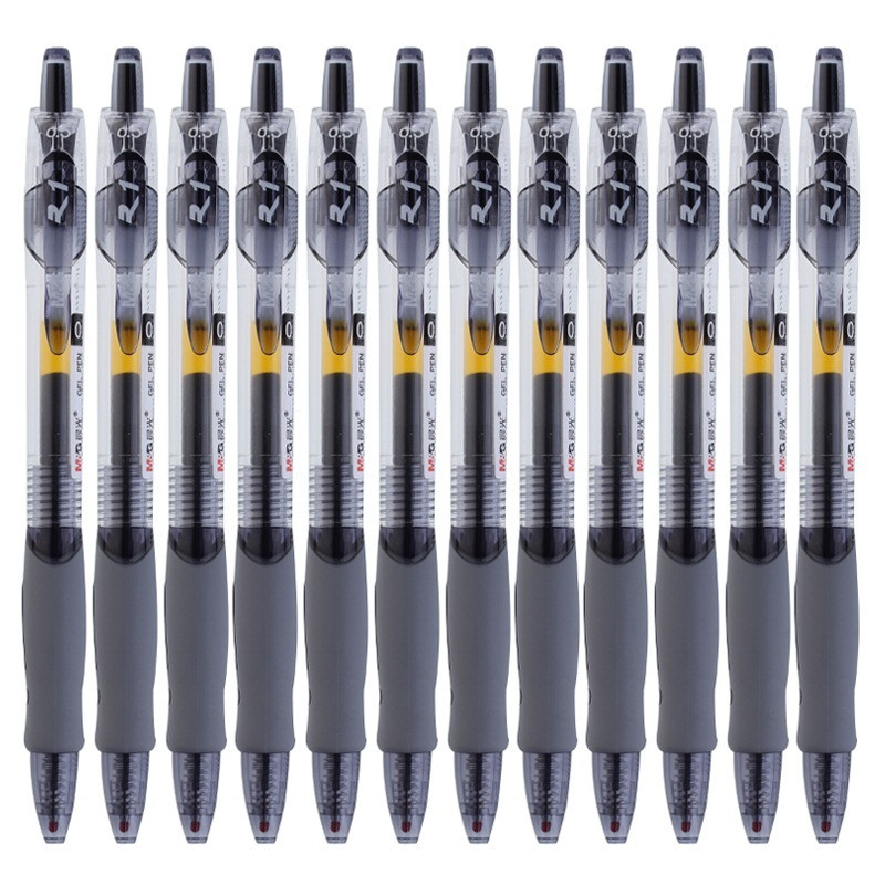 晨光（M&G)文具GP1008中性笔签字笔按动中性笔水笔按制笔黑色中性笔子弹头0.5mm12/支装 黑色