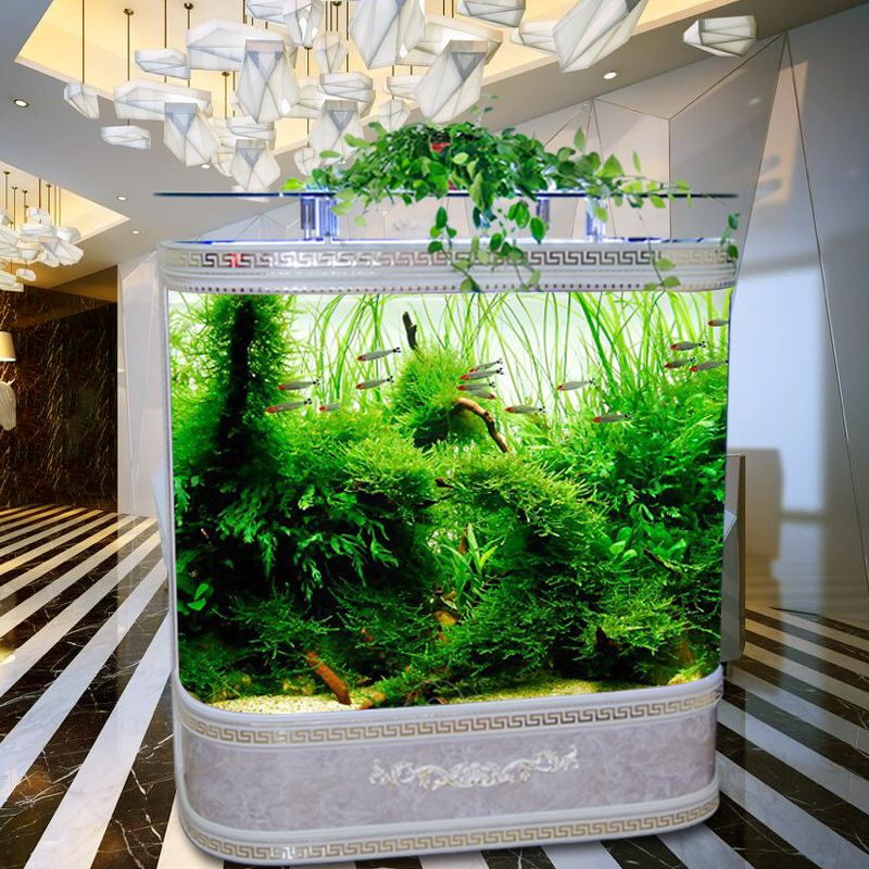 gdshangpin鱼缸水族箱靠墙欧式双弧形客厅家用中大型生态鱼缸定做异形