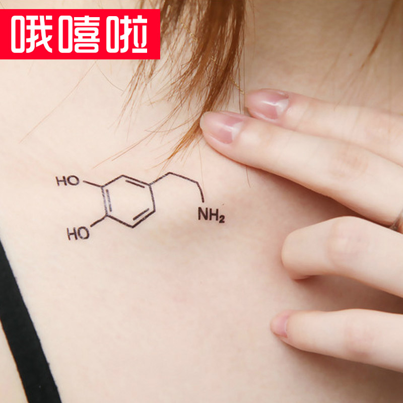 防水纹身贴纸男士仿真英文爱的心跳字母纹身贴纸女锁骨 爱情多巴胺