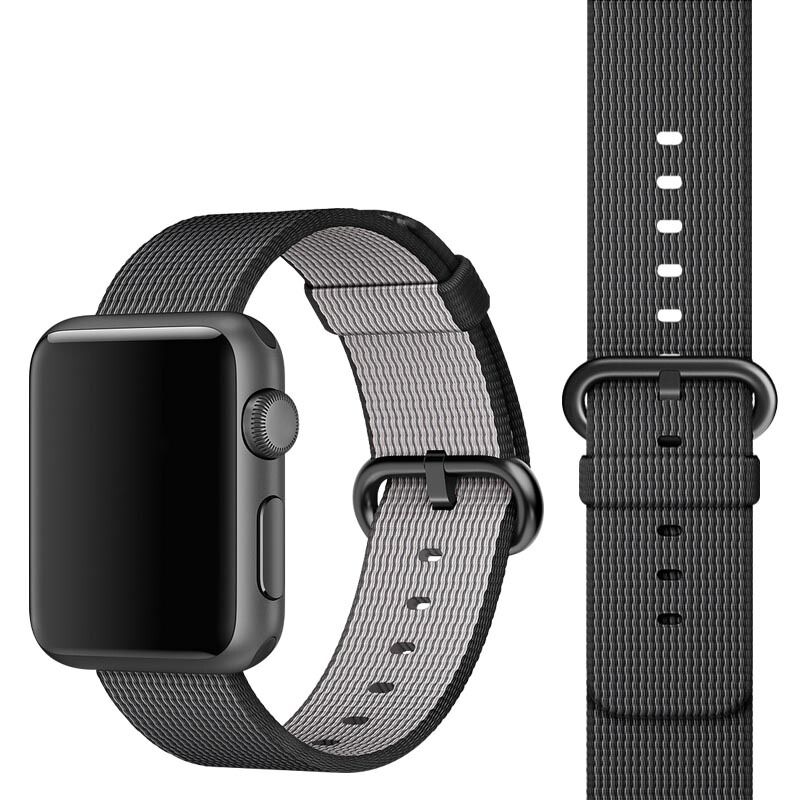 BHO 苹果手表表带 尼龙 适用Apple watch6/iwatch1/2/3/4/5/se代通用 38/40mm-黑色