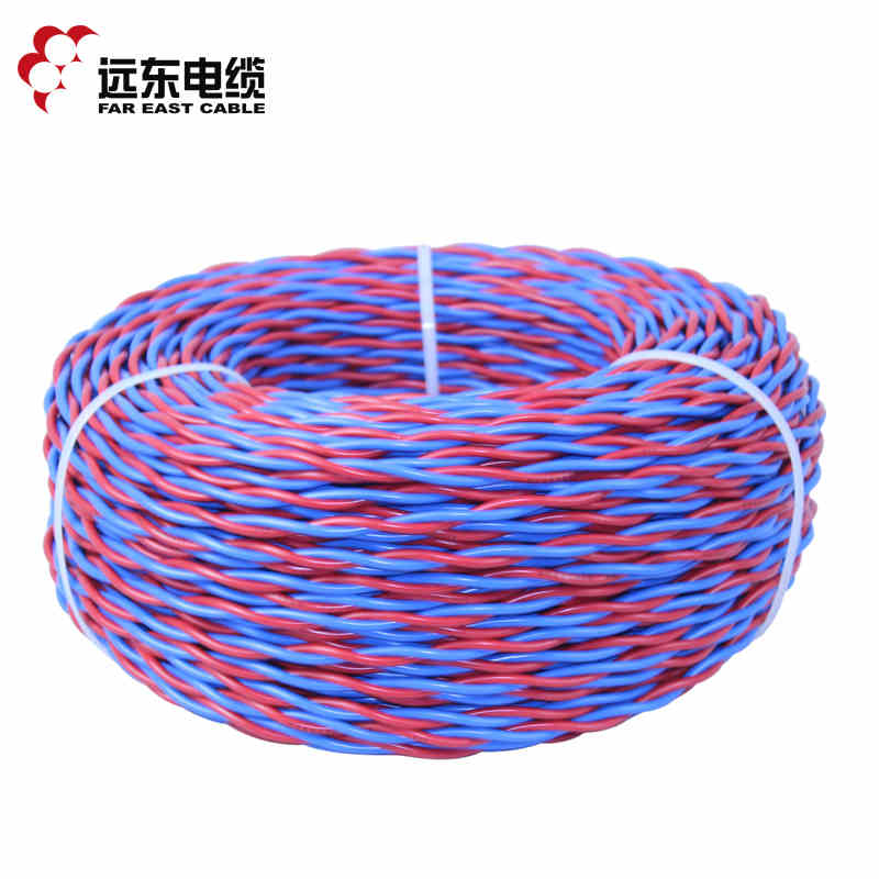 5 2芯红/蓝铜芯双绞软线 100米【货期10天定做不退换】