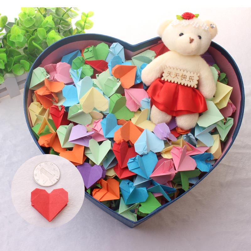爱惊喜折好的爱心成品手工双面彩色桃心520情人节七夕礼品送爱人 520