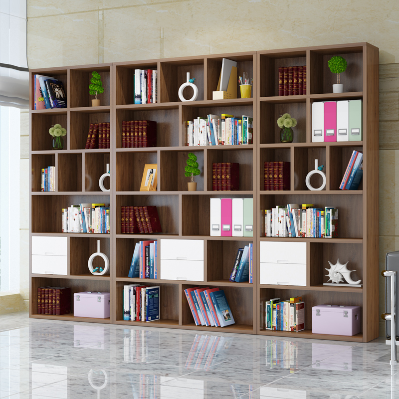 唯美馨书房书架办公储物架落地整面墙大书架北欧客厅大容量书架置物架
