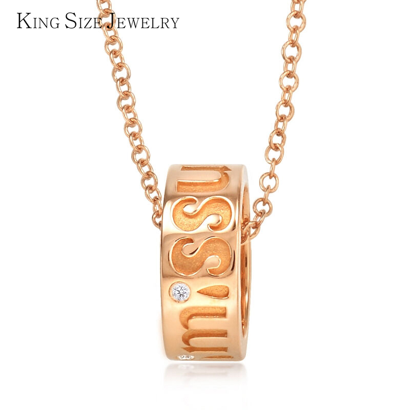 king size jewelry 18k金钻石项链女圆形锁骨链含吊坠套链
