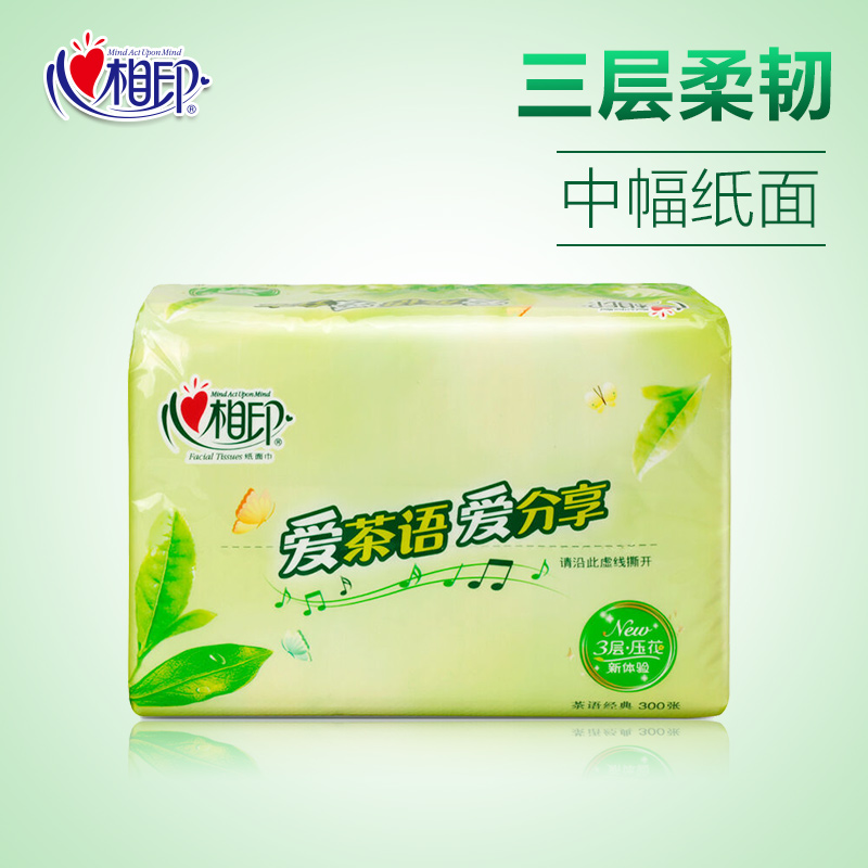 106002-心相印 抽纸 茶语茶香 3层100抽*18包整箱 心餐巾纸家用面巾纸软抽 茶语3层100抽(8包)-详情图
