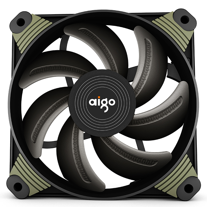 爱国者（aigo） 冰魄X1高效版 黑色 电脑机箱风扇（小3P+大4P双接口/7叶风扇/减震脚垫/配4螺丝）