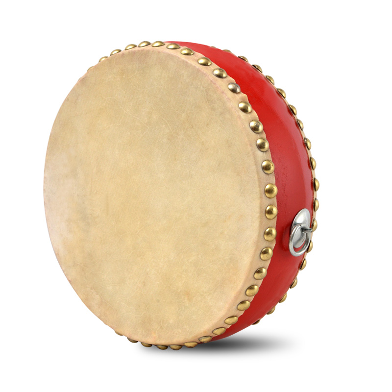 奇宝居 扁鼓牛皮鼓 6/7/8/寸大鼓中鼓红鼓大鼓乐器 木制鼓身 带鼓棒