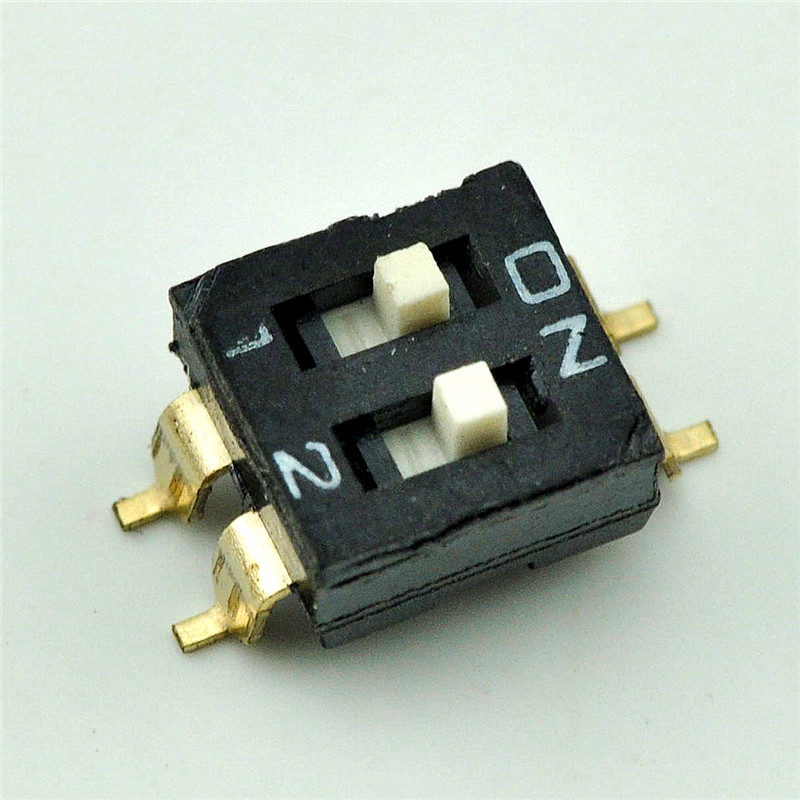 taotimeclub 贴片拨动开关 2位 2.54mm 拨码开关 编码开关 镀金