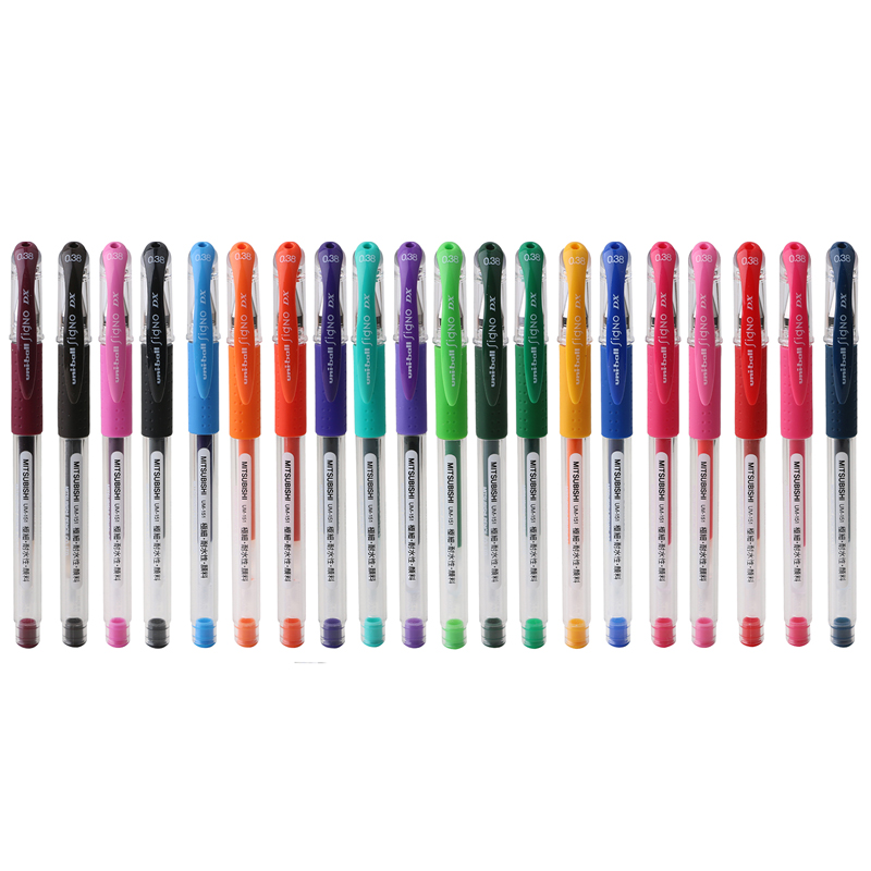 uni 三菱 UM151 中性笔 彩色水笔 细签字笔 财务用笔0.38mm 20色套装 每色各1支