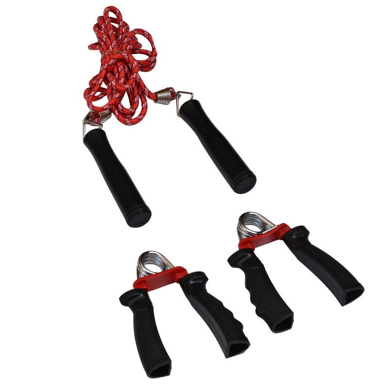 凯速健身四件套握力器拉力器臂力器跳绳健身套装臂力器是安全型的双簧吗？