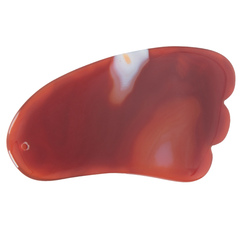 旭艾堂 玉石玛瑙刮板 脸部眼部身体 点穴位按摩玉器 天然红玛瑙大刀款