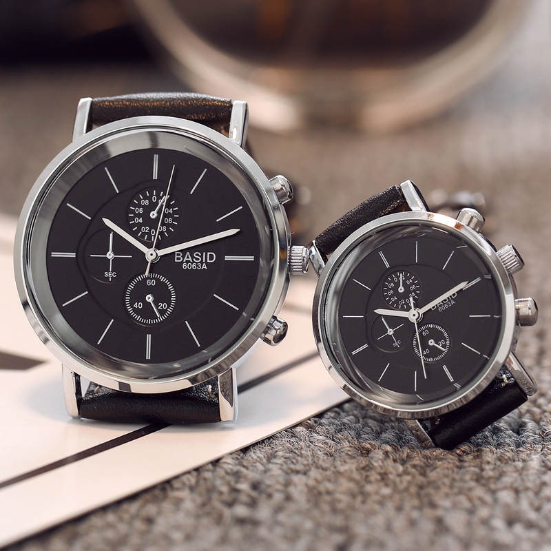 佰时顿(basid)手表男学生潮流情侣手表一对简约防水石英皮带大表盘