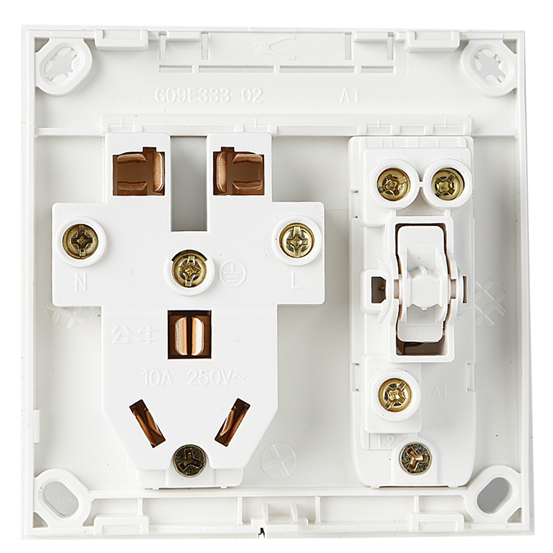 公牛(BULL) 明装开关插座 G09系列 10A一开双控五孔带开关插座 86型插座面板 G09E334