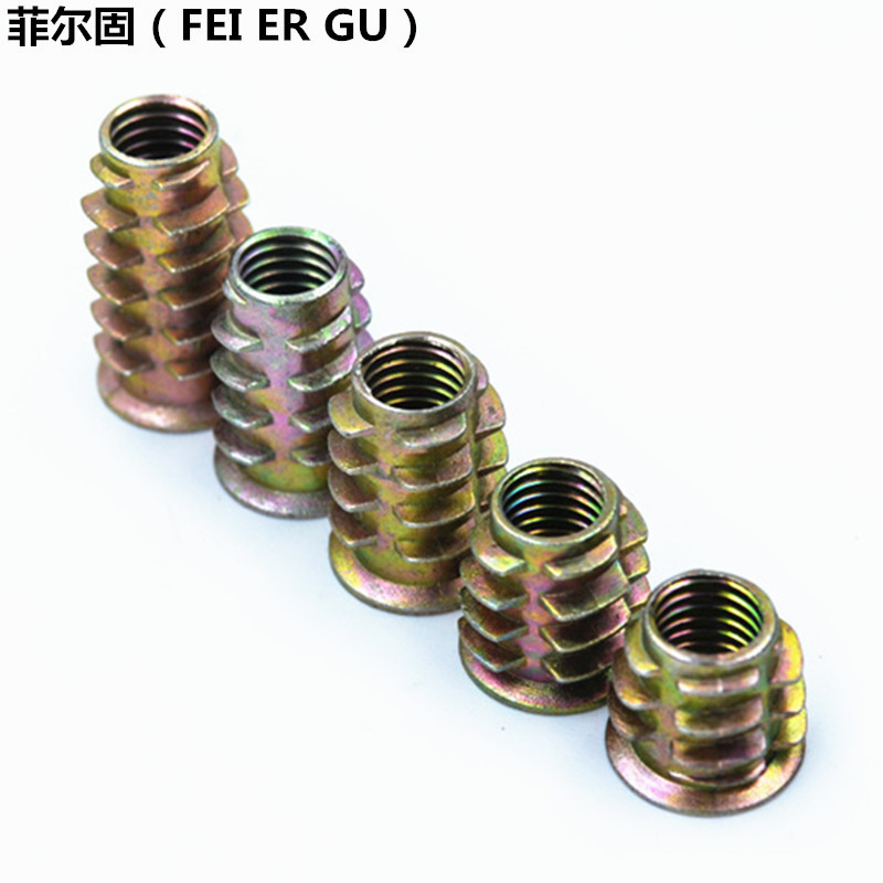 菲尔固内外牙螺母有边锌合金m8m10家具预埋螺母螺帽梯形紧固单螺母